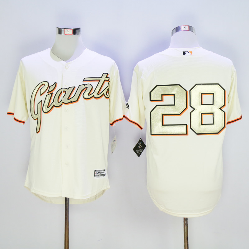 Men San Francisco Giants 28 No name Cream MLB Jerseys